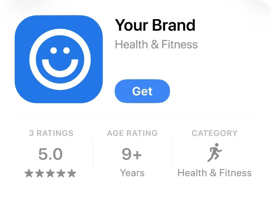 pp Store listing for a white label Hexfit app published under a fitness studio's own name, 5-star rating