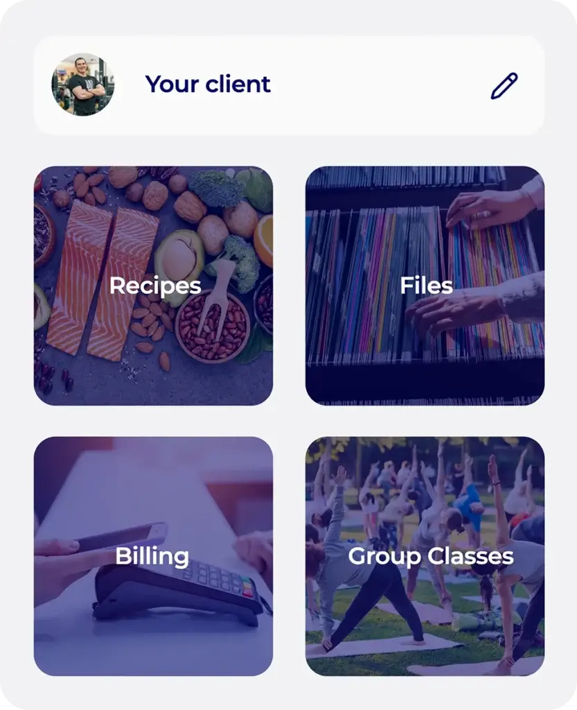 Group class booking button in the Hexfit Go mobile app, client signs up for a class from their phone