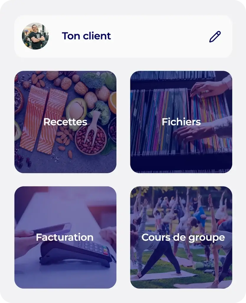 Bouton de réservation de cours de groupe dans l'app mobile Hexfit Go, client s'inscrit à un cours depuis son téléphone